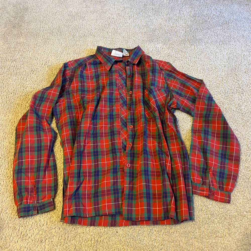 Vibrant Plaid Button Down Shirt for Women